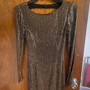 Guess black gold shimmer dress
